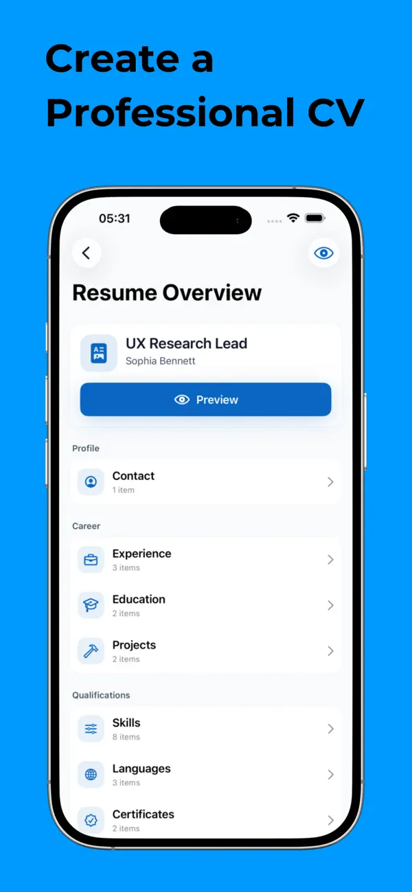 CV Maker App Store screenshot